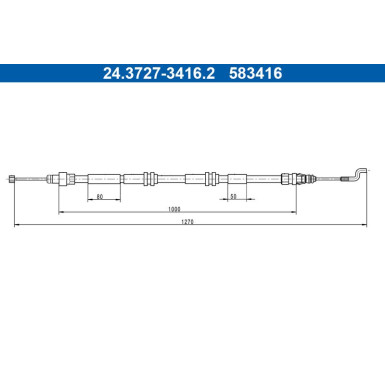 ATE | Seilzug, Feststellbremse | 24.3727-3416.2 ATE | Seilzug, Feststellbremse | 24.3727-3416.2