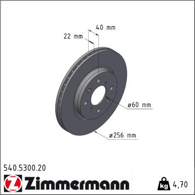 Zimmermann Bremsscheibe Coat Z 540.5300.20