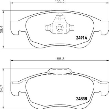 Hella | Bremsbelagsatz, Scheibenbremse | 8DB 355 014-791
