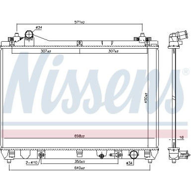 Nissens | Kühler, Motorkühlung | 64253