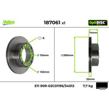Valeo | Bremsscheibe | 187061