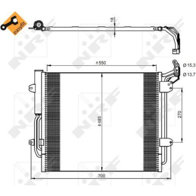 350054 Kondensator, Klimaanlage EASY FIT