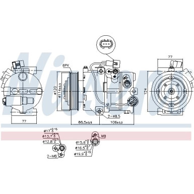 Nissens | Kompressor, Klimaanlage | 890642
