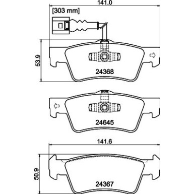 Hella | Bremsbelagsatz, Scheibenbremse | 8DB 355 013-841
