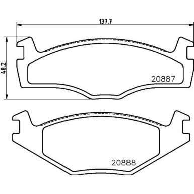 Hella | Bremsbelagsatz, Scheibenbremse | 8DB 355 017-521