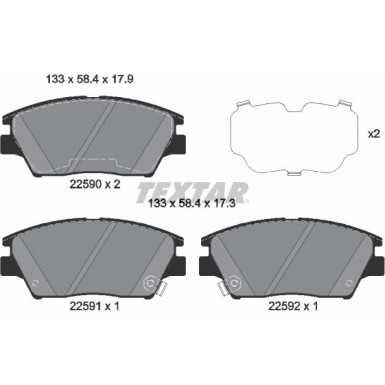 Textar Bremsbelagsatz, Scheibenbremse Q+ 2259001