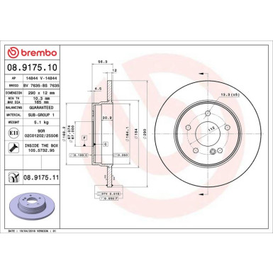 08.9175.11 Bremsscheibe PRIME LINE - UV Coated 08.9175.11 Bremsscheibe PRIME LINE - UV Coated