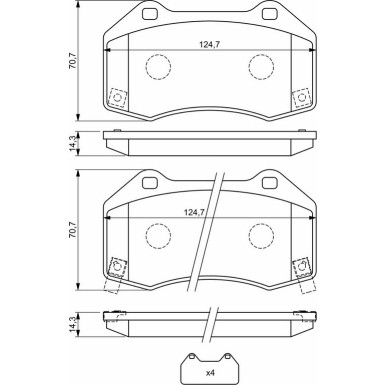 BOSCH Bremsbelagsatz, Scheibenbremse 0 986 494 718
