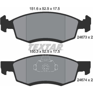 Textar Bremsbelagsatz, Scheibenbremse Q+ 2467301