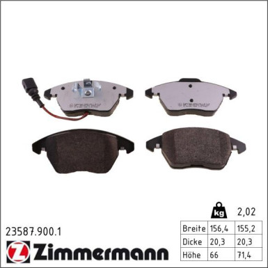 Zimmermann Bremsbelagsatz, Scheibenbremse rd:z 23587.900.1