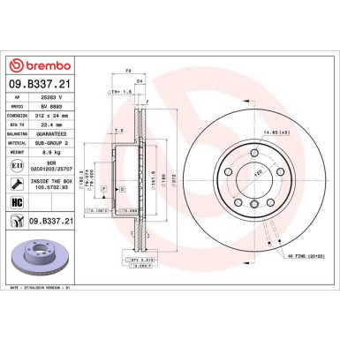Brembo | Bremsscheibe | 09.B337.21