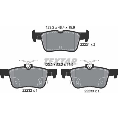 2223101 Bremsbelagsatz, Scheibenbremse