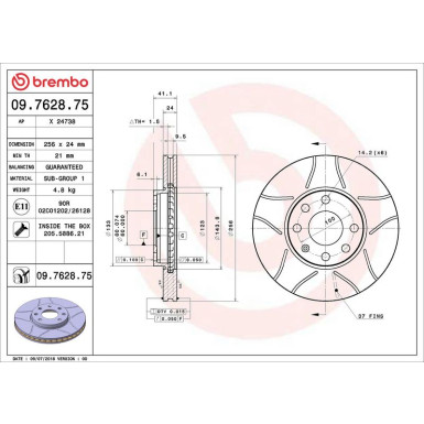 Brembo | Bremsscheibe | 09.7628.75