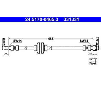 ATE | Bremsschlauch | 24.5170-0465.3