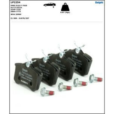 Delphi Bremsbelagsatz, Scheibenbremse LP2254