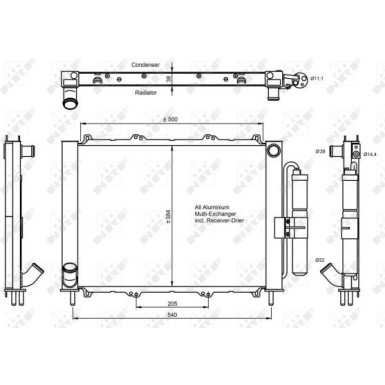 350058 Kondensator, Klimaanlage EASY FIT