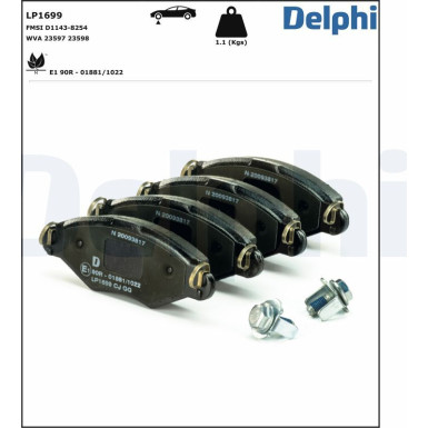 LP1699 Bremsbelagsatz, Scheibenbremse