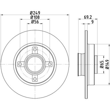 Hella | Bremsscheibe | 8DD 355 123-281