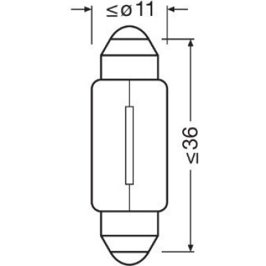 Osram | Glühlampe, Kennzeichenleuchte | Original C5W 12V 5W 36mm Faltschachtel | 6418