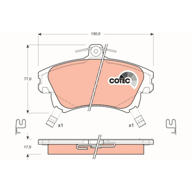 TRW Bremsbelagsatz, Scheibenbremse COTEC GDB1313