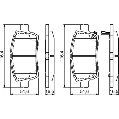 0 986 424 803 Bremsbelagsatz, Scheibenbremse