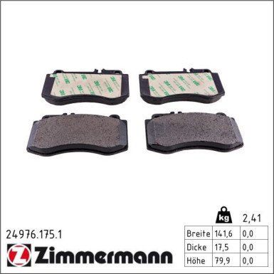 Zimmermann Bremsbelagsatz, Scheibenbremse 24976.175.1