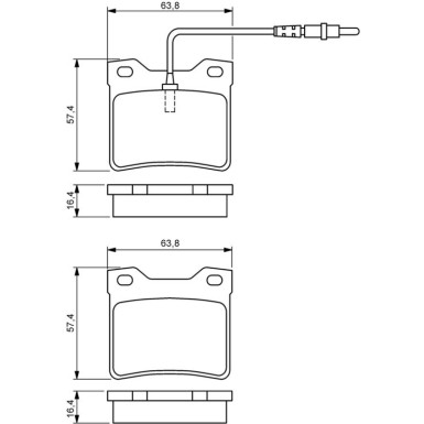 BOSCH Bremsbelagsatz, Scheibenbremse 0 986 494 055