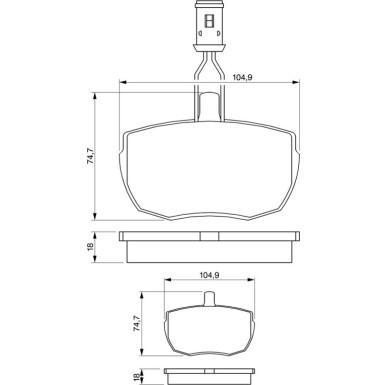 BOSCH Bremsbelagsatz, Scheibenbremse 0 986 424 044