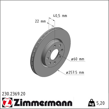 Zimmermann Bremsscheibe Coat Z 230.2369.20