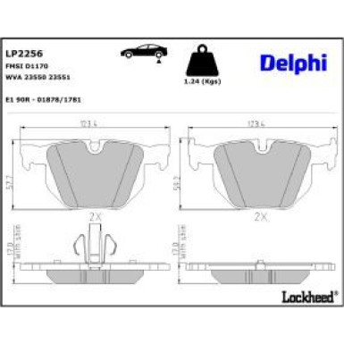Delphi Bremsbelagsatz, Scheibenbremse LP2256