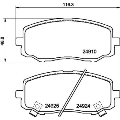 Hella | Bremsbelagsatz, Scheibenbremse | 8DB 355 014-901