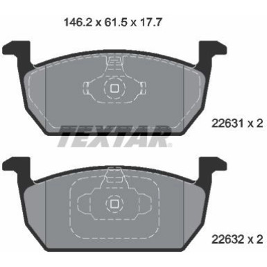 Textar Bremsbelagsatz, Scheibenbremse Q+ 2263101