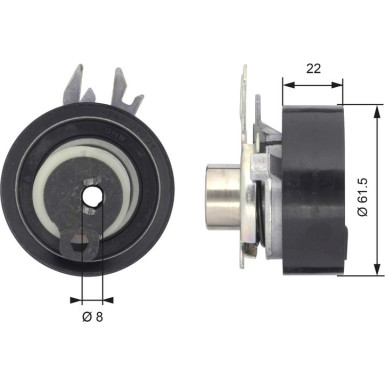 T43046 Spannrolle, Zahnriemen PowerGrip™
