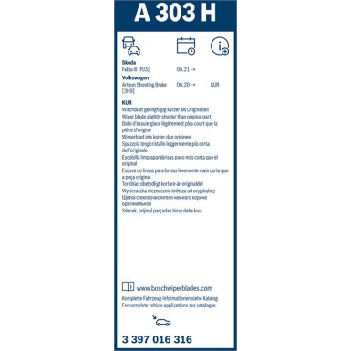 3 397 016 316 Wischblatt Rear Aerotwin