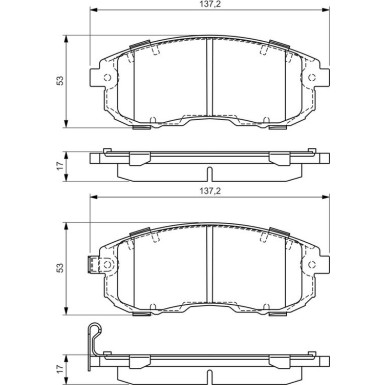 BOSCH Bremsbelagsatz, Scheibenbremse 0 986 494 337