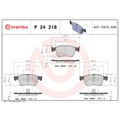 Brembo Bremsbelagsatz, Scheibenbremse PRIME LINE P 24 218