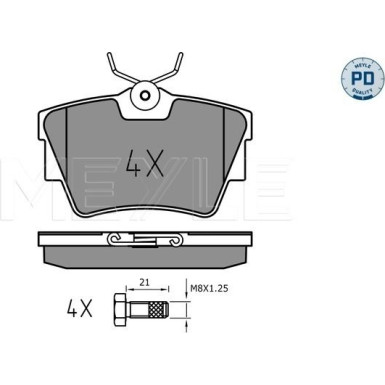 Meyle | Bremsbelagsatz, Scheibenbremse | 025 239 8017/PD
