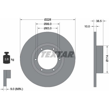 Textar | Bremsscheibe | 92009200