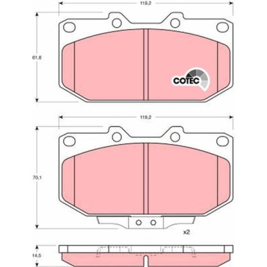TRW Bremsbelagsatz, Scheibenbremse COTEC GDB1006