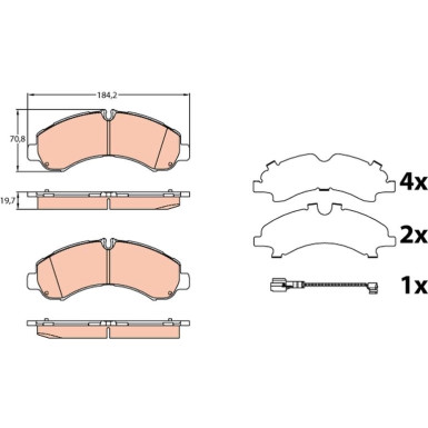 GDB3645 Bremsbelagsatz, Scheibenbremse