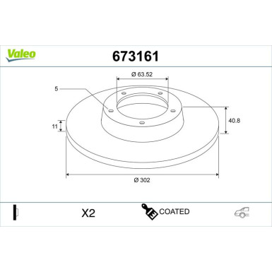 Valeo | Bremsscheibe | 673161