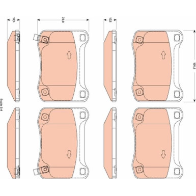 GDB3504 Bremsbelagsatz, Scheibenbremse