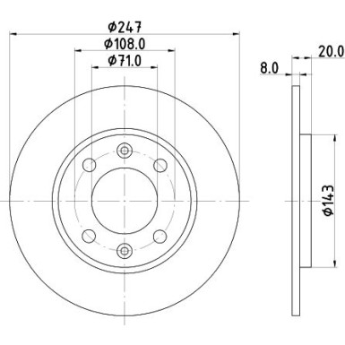Hella | Bremsscheibe | 8DD 355 101-811