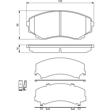BOSCH Bremsbelagsatz, Scheibenbremse 0 986 494 204
