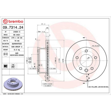 Brembo Bremsscheibe PRIME LINE 09.7314.24