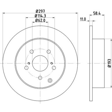 Hella | Bremsscheibe | 8DD 355 116-811