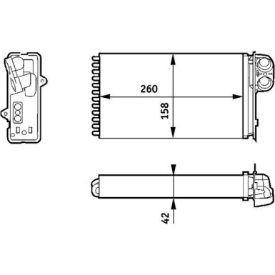 Mahle | Wärmetauscher, Innenraumheizung | AH 162 000S