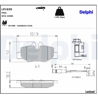 LP1939 Bremsbelagsatz, Scheibenbremse