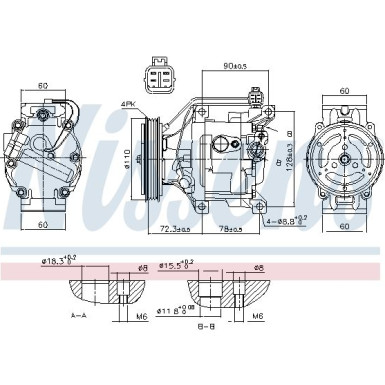 Nissens | Kompressor, Klimaanlage | 890047