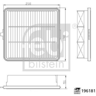 febi bilstein | Luftfilter | 196181
